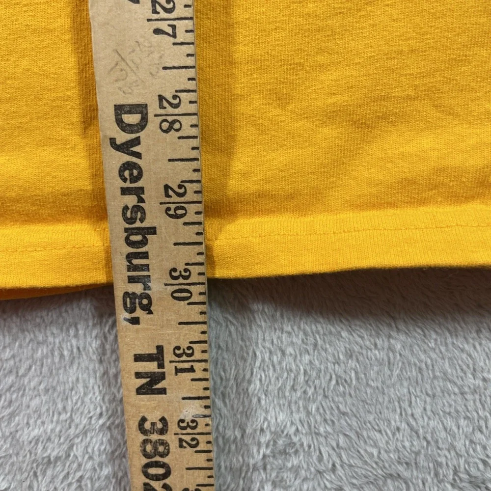 Champion Shirt Adult 2XL Yellow Spell Out Graphic Tee Short Sleeve READ - Picture 10 of 14